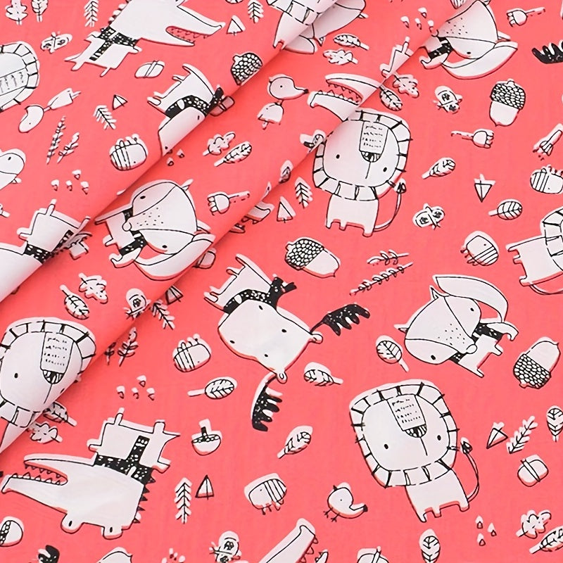 7pcs Cartoon Animal Print Fabric DIY Patchwork Cloth Set