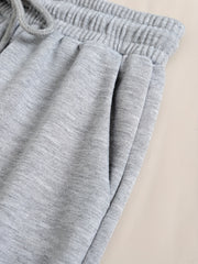 Casual Solid Sports Shorts With Pockets Tie Waist for Women