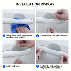 8Pcs Car Door Handle Sticker Scratch Resistant Cover Auto Protection Film