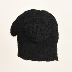 Ladies Short Fleece Hat Solid Outdoor Winter Warm Knitted Hat