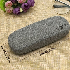 Men's Glasses Case Hard Shell Linen Fabrics Spectacle Storage