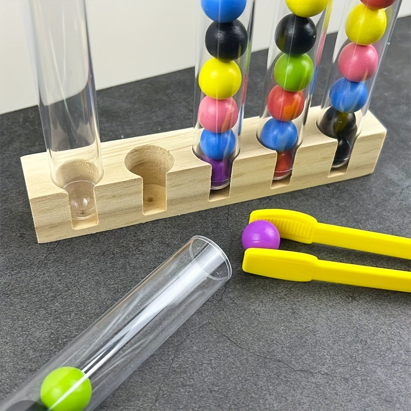 Wooden Bead Counting & Recognition Puzzle Toy