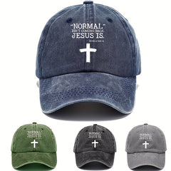 Cross Letter Print Baseball Cap Washed Distressed Dad Hats Solid Unisex Sun Hats