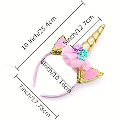 4pcs Mermaid Unicorn Hair Hoops Fairy Sequin Hair Accessories for Girls