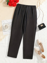 Straight Leg Trouser Solid Casual Pants Women's Clothing