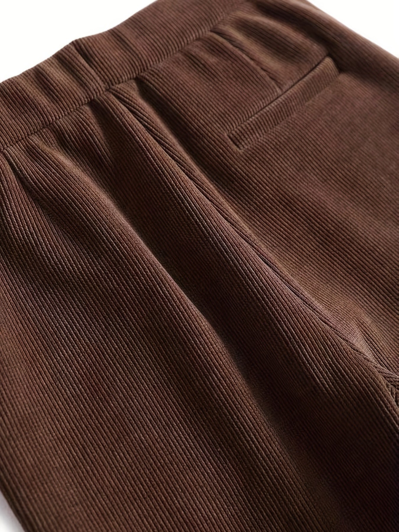 Ribbed Wide Leg Pants Casual Loose Elastic Waist Pants Women's Clothing