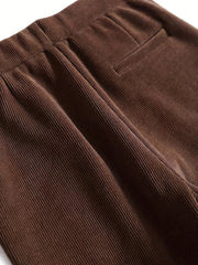 Ribbed Wide Leg Pants Casual Loose Elastic Waist Pants Women's Clothing