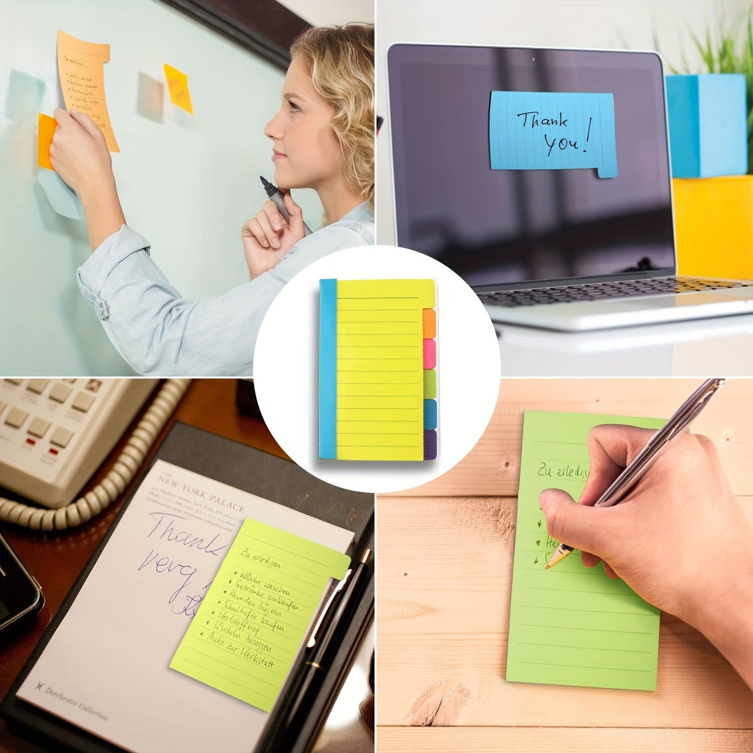 Divider Sticky Notes Tabs Self Stick Lined Note Pad Bright Colors 4x6 120ct