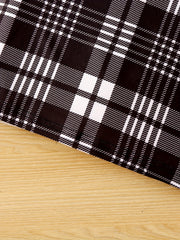 Girls Crop Sweatshirt & Plaid Sundress Set for Spring/Autumn