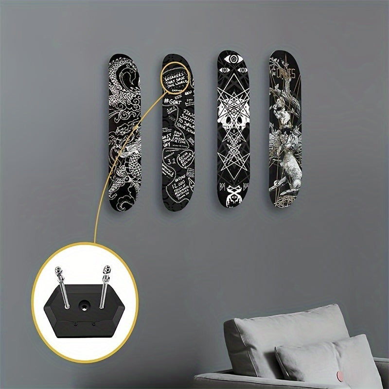 Skateboard Wall Mount Hangers for Deck Display & Storage