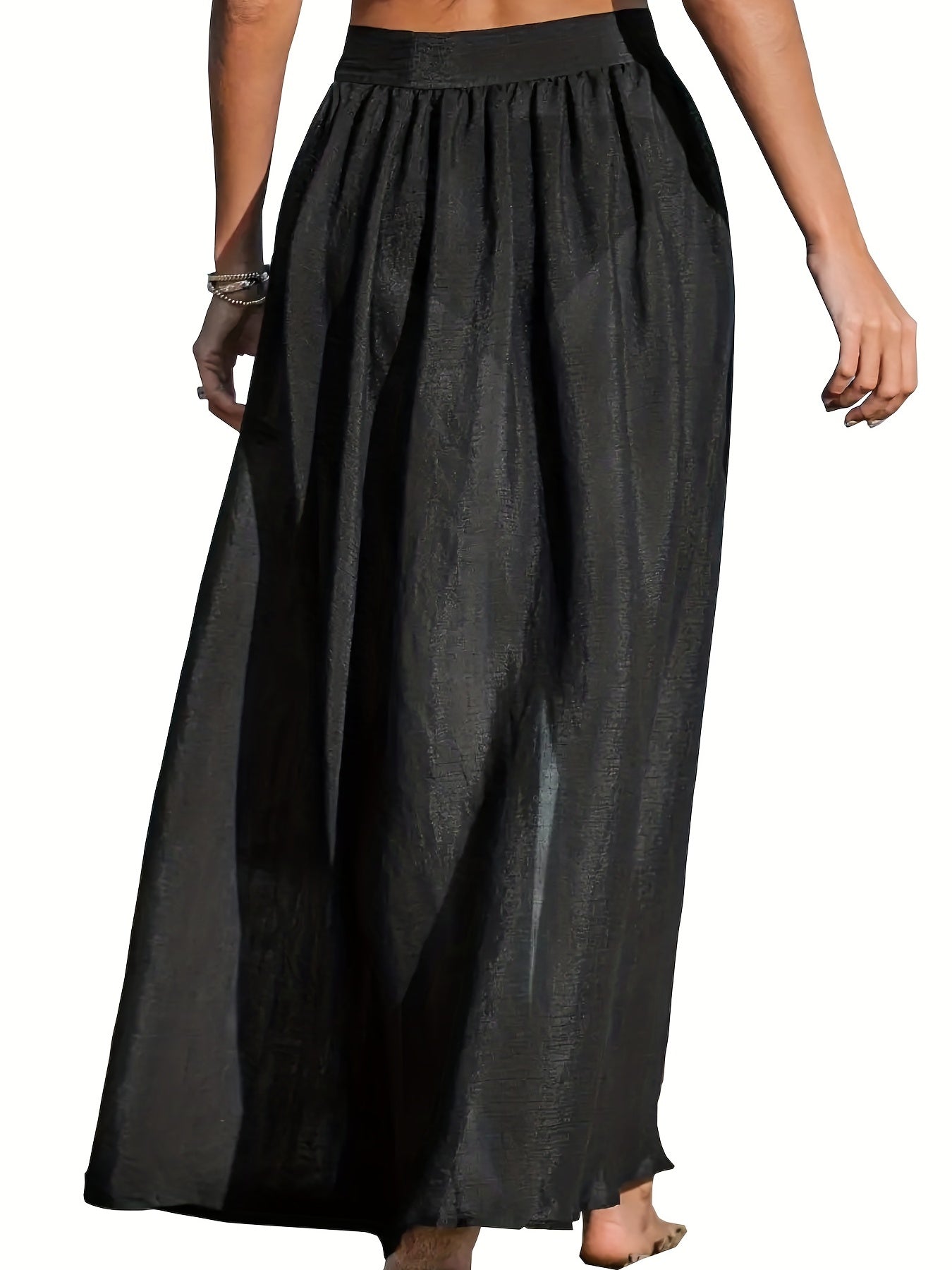 Solid Sarong Cover Up High Rise Waist Bathing Suit Swimsuit