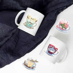 50pcs Cartoon Shark Cup Graffiti Stickers Waterproof