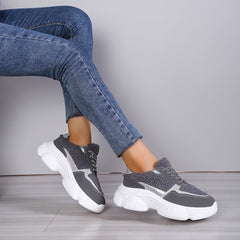 Women's Cozy Fleece Chunky Sneakers Winter Sport Shoes