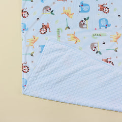 Cute Kids' Beanie Blanket with Lion & Elephant Print