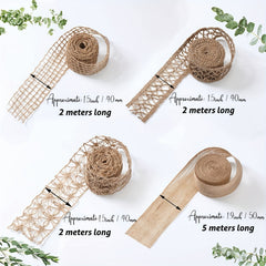 4pcs Burlap Ribbon Natural Jute Burlap Lace Ribbon Weeding Ri