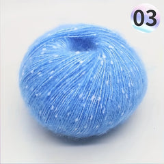 2pcs Colorful Dotted Mohair Handwoven Yarn 50g pc