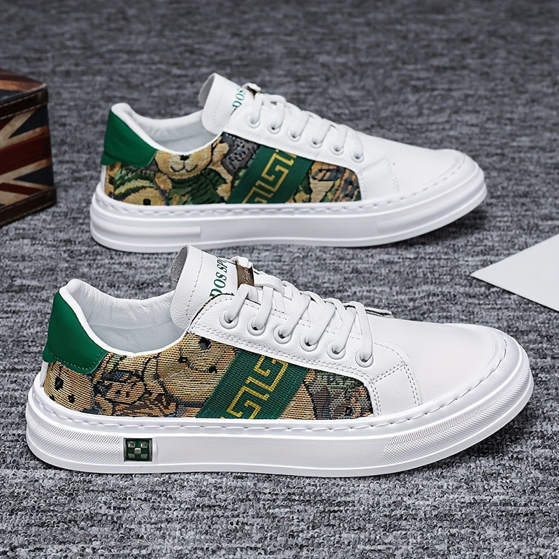 Men's Embroidered Lace-up Skate Shoes Breathable