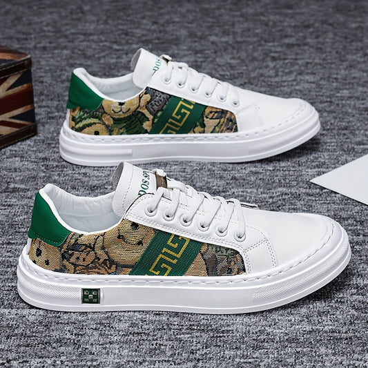 Men's Embroidered Lace-up Skate Shoes Breathable