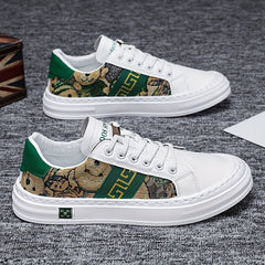 Men's Embroidered Lace-up Skate Shoes Breathable