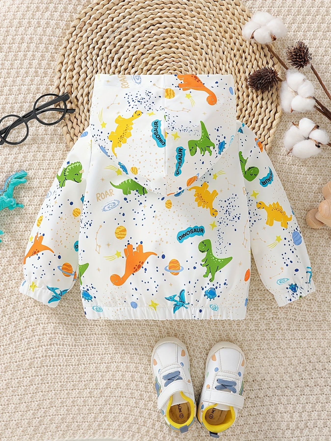 Baby Boy Dinosaur Hooded Zipper Coat