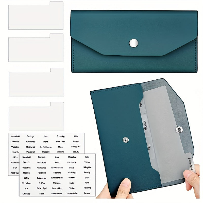 Budget Envelope Cash Wallet for Wallets with Tab Stickers