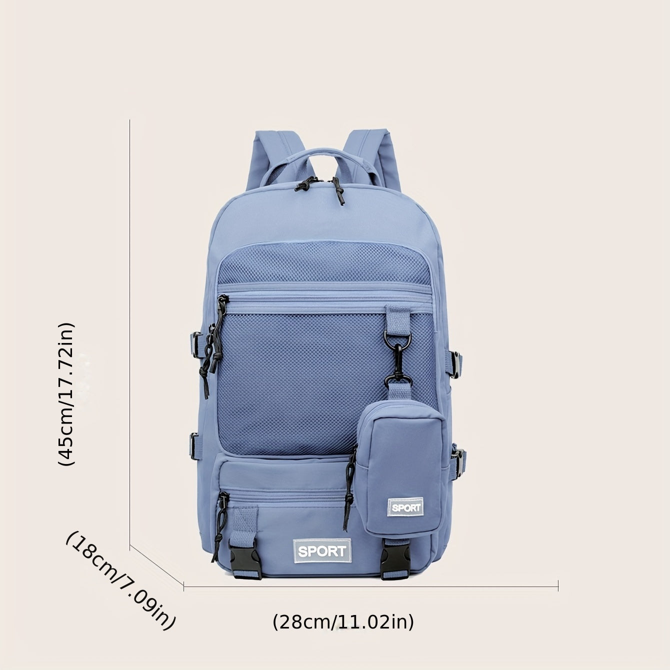 Large Capacity Laptop Schoolbag Mesh Outdoor Hiking Bag