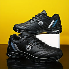 Men's Air Cushioned Lace up Sneakers Shock Absorbing Athletic Shoes