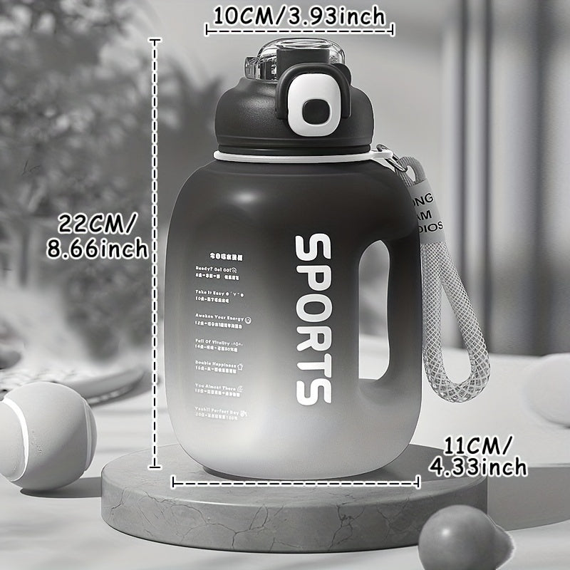Portable Water Bottle with Straw and Scale 1700ml