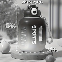 Portable Water Bottle with Straw and Scale 1700ml