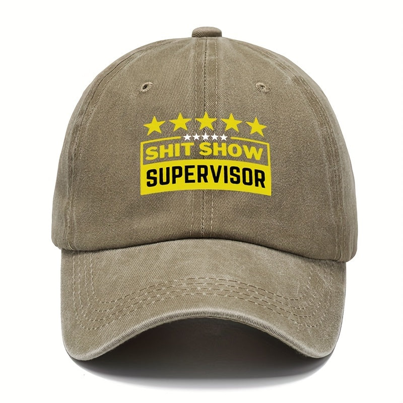 Washed Cotton Retro Letter Baseball Cap Outdoor Sports Adjustable Sunshade Hat