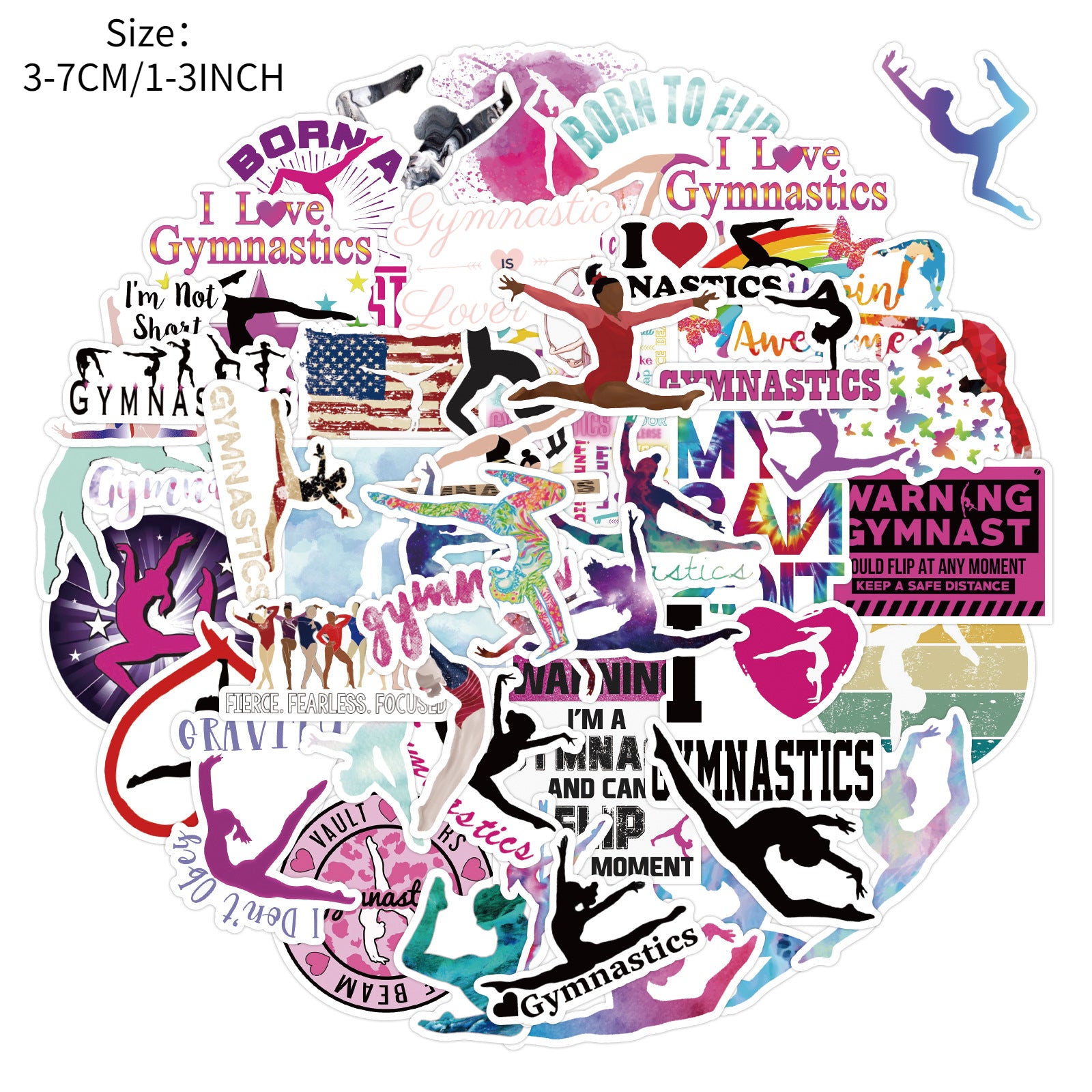 50Pcs Sports Gymnastics Series Graffiti Stickers Waterproof Decorative Stickers