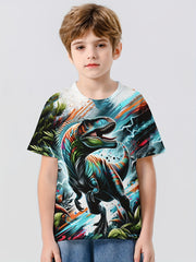 T Rex 3D Print Boys T shirt Lightweight Short Sleeve Top
