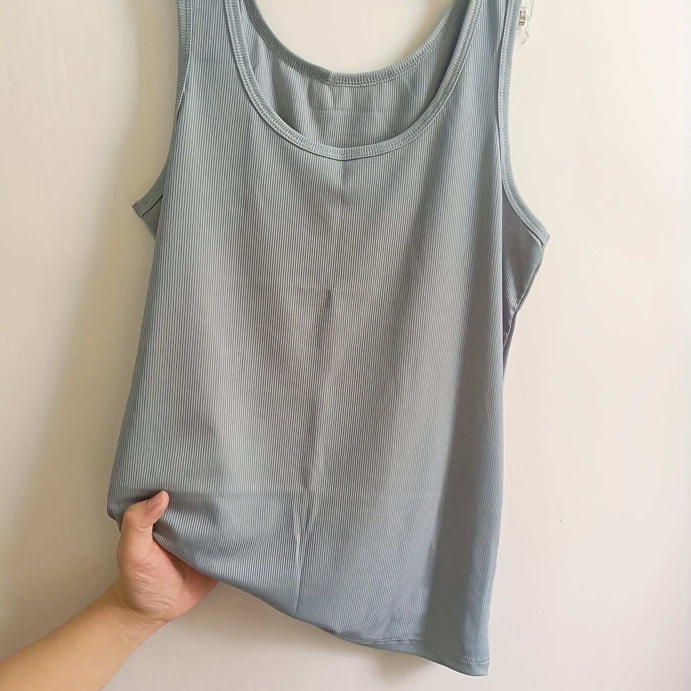 Casual Crew Neck Tank Top Seamless Sleeveless Shirt