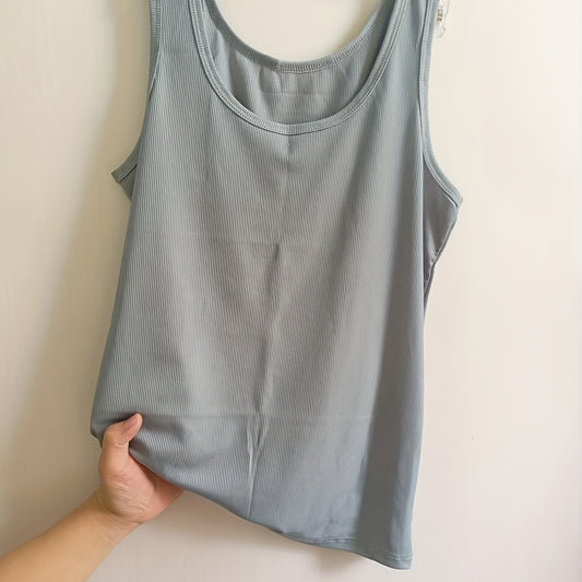 Casual Crew Neck Tank Top Seamless Sleeveless Shirt