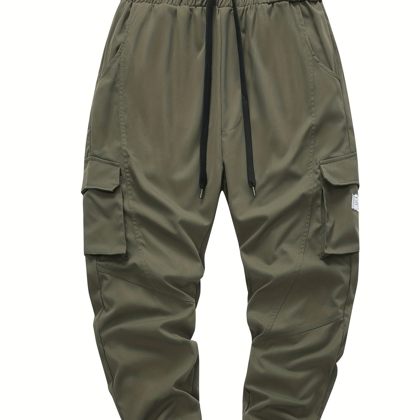 Men's Drawstring Cargo Trousers Loose Jogger Pants