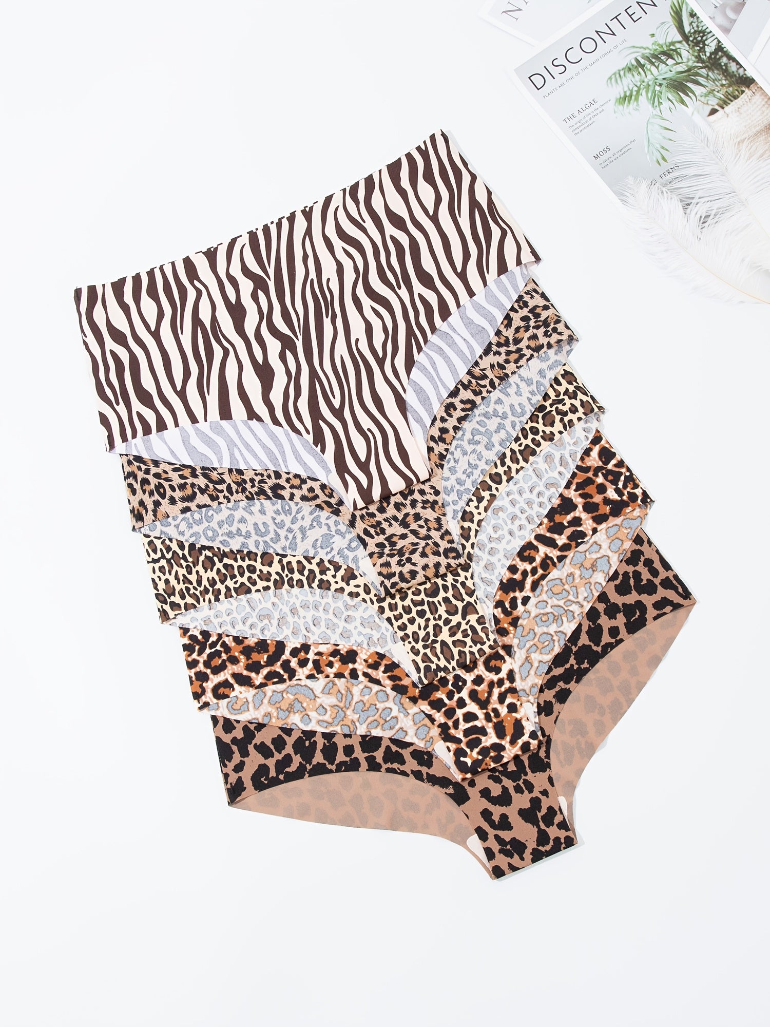 5pcs Seamless Leopard Briefs Comfy & Breathable Panties