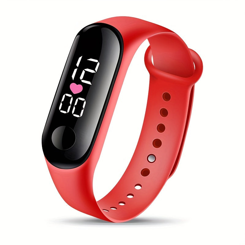 Heart Outdoor Sports Waterproof Watch with LED Screen & Light
