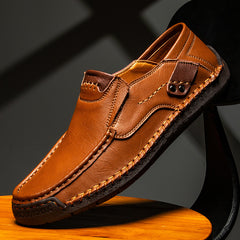 Men's Stitch Detail Loafer Shoes Non-slip Slip-On Shoes Spring And Summer