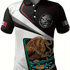 MEXICO Eagle And Snake Pattern Short Sleeve Shirt