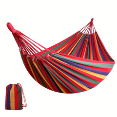 2 Person Fabric Hammock with Travel Bag for Outdoor Indoor Patio Backyard