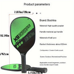 Wooden Pickleball Paddle Set with Balls for Beach Sports