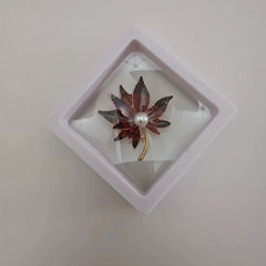 Butterfly Flower Brooch Pin with Pearl Silk Scarf Buckle