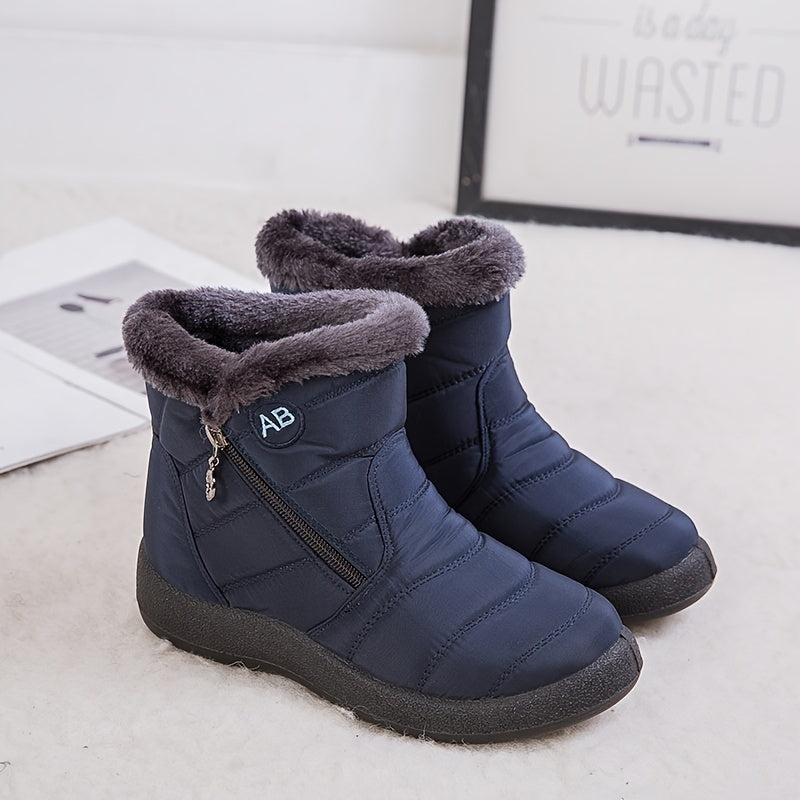 Fleece-Lined Ankle Snow Boots for Women