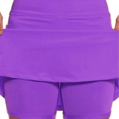 Slim Solid Skort Workout Casual Skort For Spring & Summer Women's Clothing