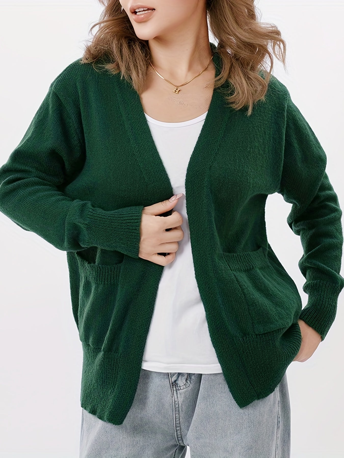 Open Knit Cardigan Loose Casual Sweater for Women