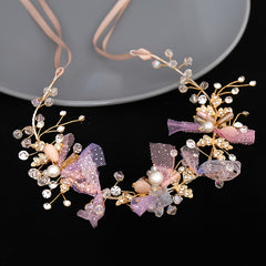 Colorful Crystal Braided Headbands for Bride