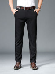 Men's Summer Dress Pants Classic Straight Leg Business Formal