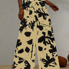 Wide Leg Pants Vacation Tie Front Pants Women's Clothing