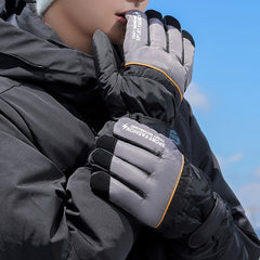 Men's Warm Waterproof Fleece Gloves for Outdoor Activities