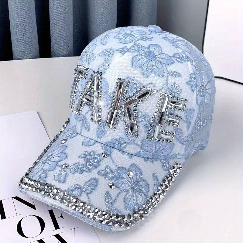 Rhinestone TAKE Baseball Cap Sunshade Hat Lace Cap